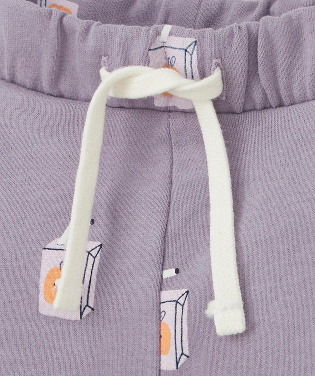 BERMUDA DROIT BÉBÉ GARÇON EN FIBRES RECYCLÉES MAUVE