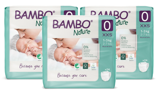 Bambo Nature Luiers Maat 0 XXS Multiverpakking 3x24ST
