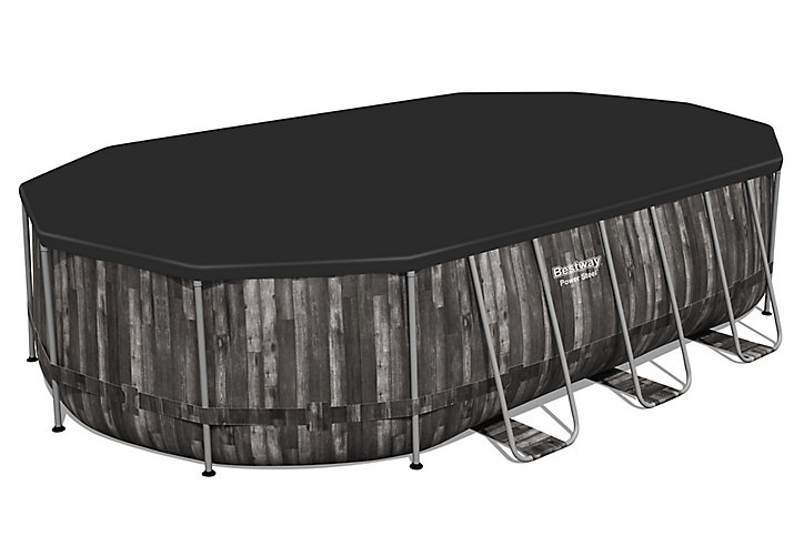 Piscine tubulaire effet bois ovale Bestway Power Steel 6,10 x 3,66 m
