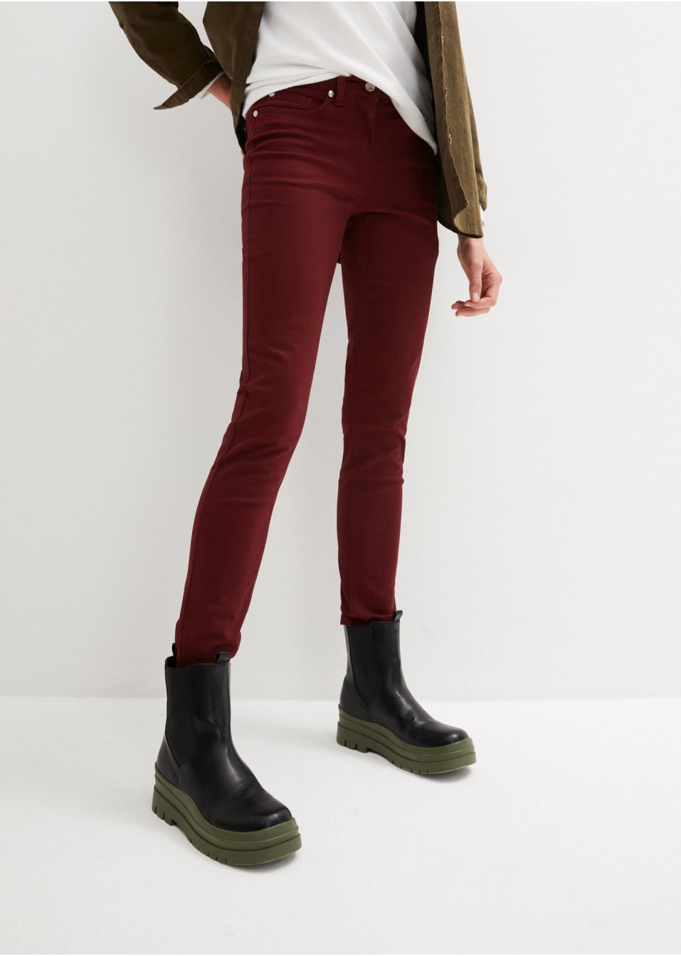 Pantalon en twill avec stretch et taille confortable, Slim Fit