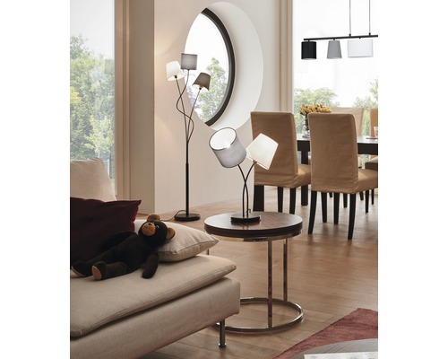 Tafellamp met 2 lampen, H 47,5 cm, Almeida wit/antraciet