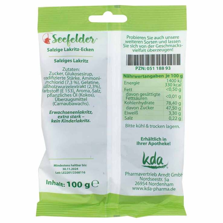 Seefelder salzige Lakritz-Ecken KDA, 100 g