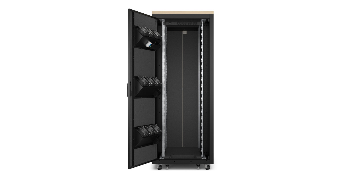 APCNetShelter AR4038LIA, 38U server rack  (Houtkleur/zwart, 75(b) x 194(h) x 113,04(d) cm, geluiddicht)
