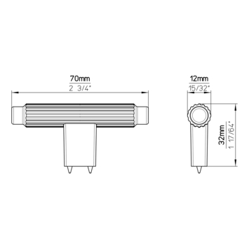 Knop Loek chroom glans 70mm