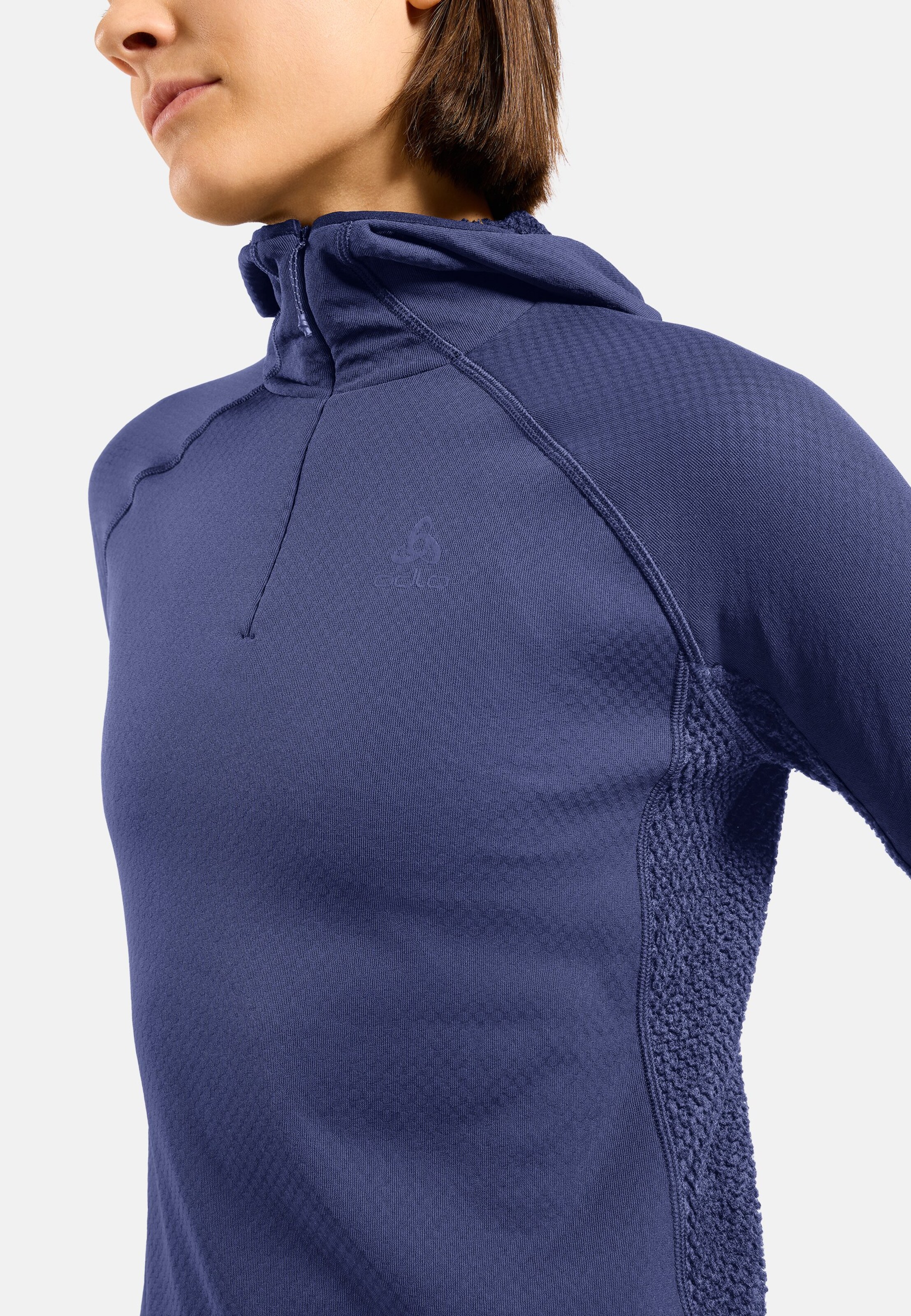 X-Alp Trailrunning-Shirt mit Halbreissverschluss und Kapuze in Skipper Blue
