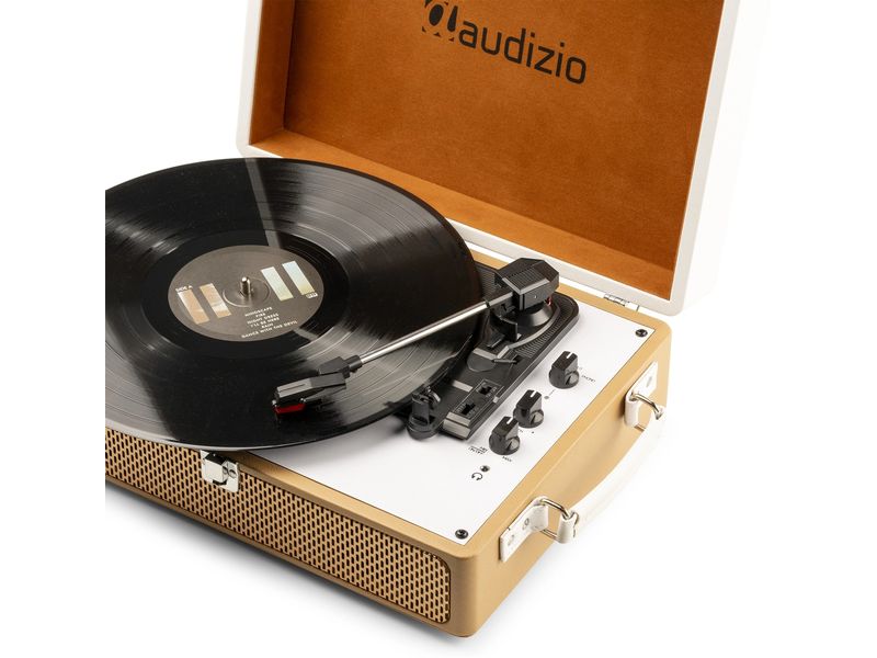 Audizio Plattenspieler mit Bluetooth RP119G Gold Plattenspieler im Case-Design