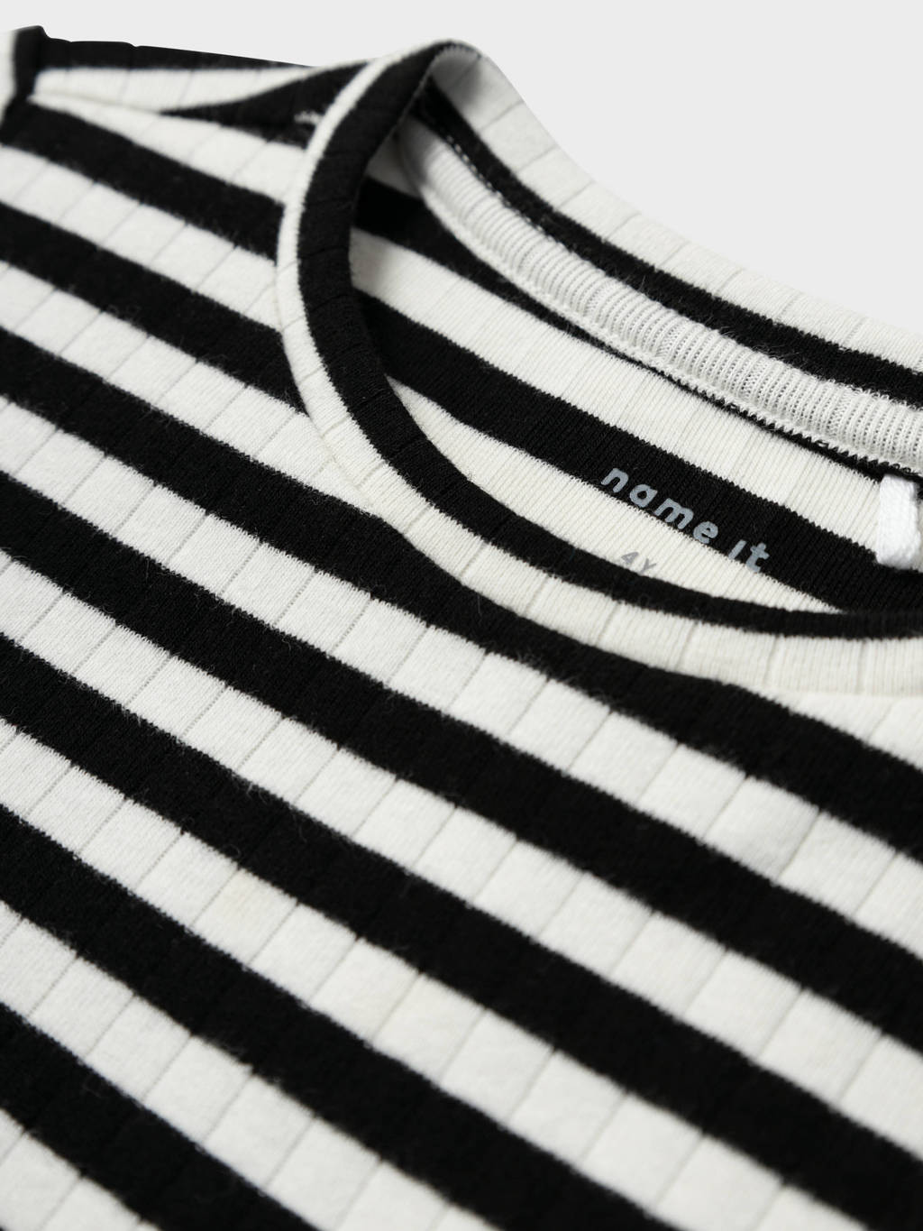 NAME IT gestreepte longsleeve NMFSURAJA zwart/offwhite