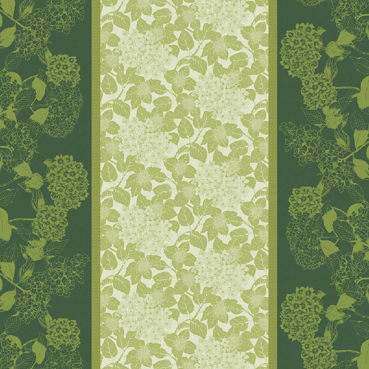 Nappe pur coton vert 180x180 Garnier Thiebaut