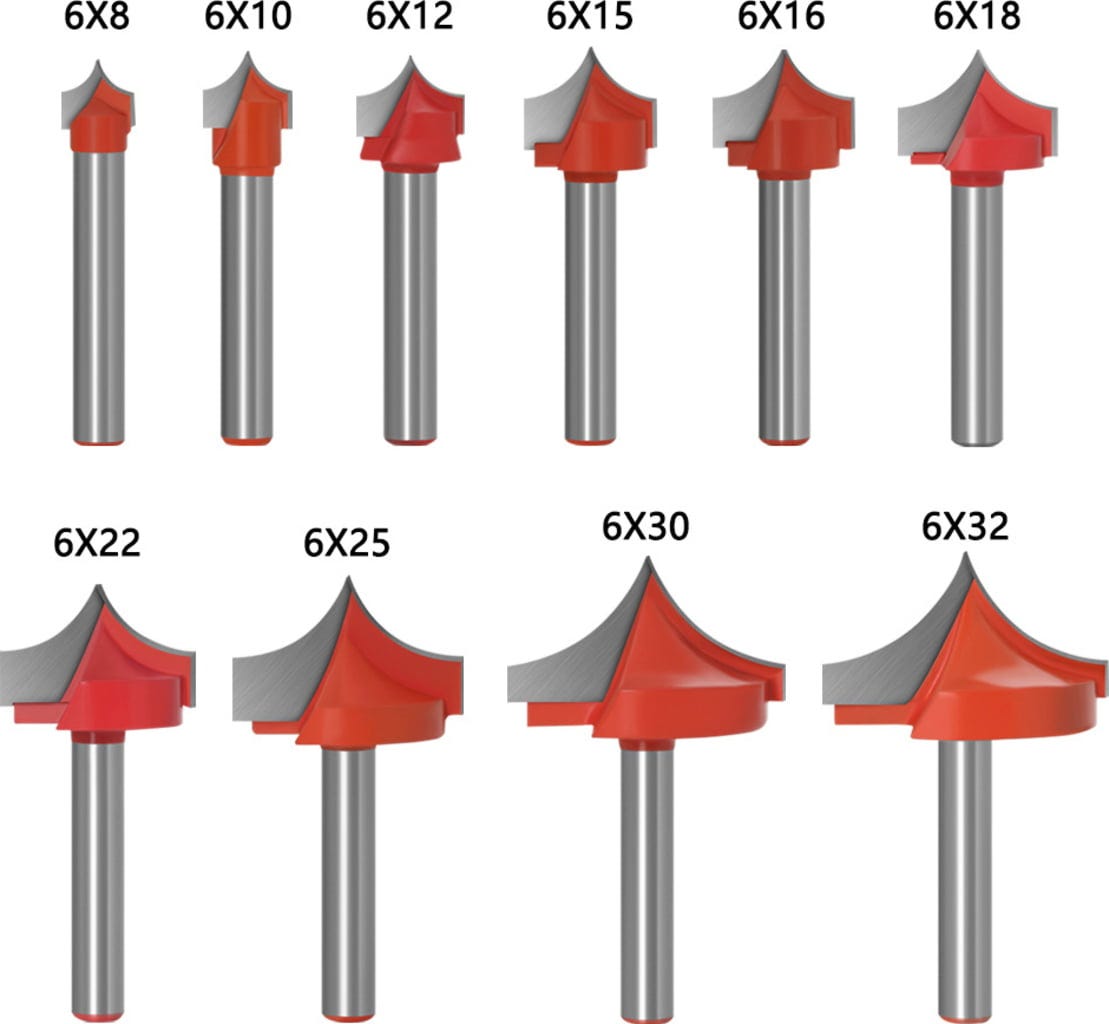 Twotrees  Profilfräser 6 mm 10er-Set    Präzisionsfräser für die Holzbearbeitung