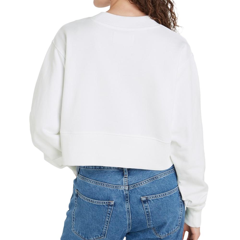 Calvin Klein Jeans Sweat Blanc Femme Calvin Klein Jeans Stacked Institutiona