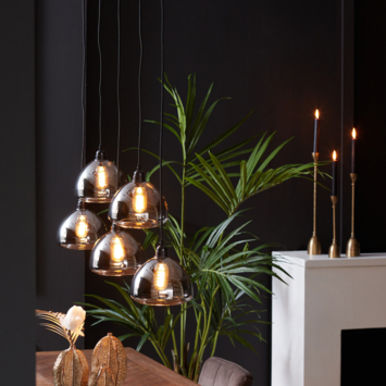 Hanglamp Kai smoke glas 104x12,5 cm