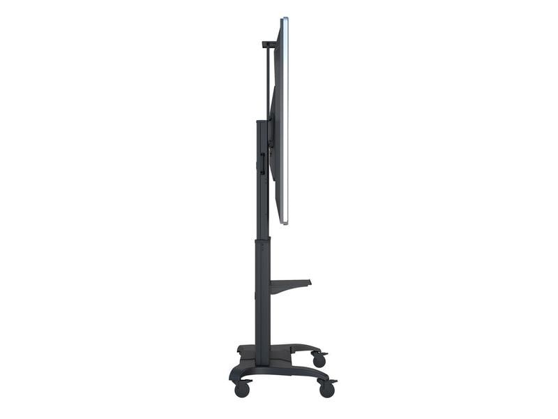 Multibrackets TV-Trolley M Public Dual Pillar 180 HD Schwar Mobiler Bodenständer mit Regal und Kamerahalterung