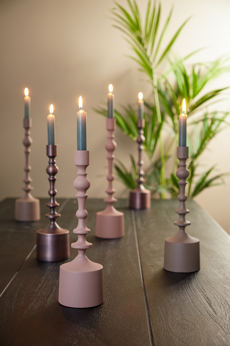 Candle holder old pink matt