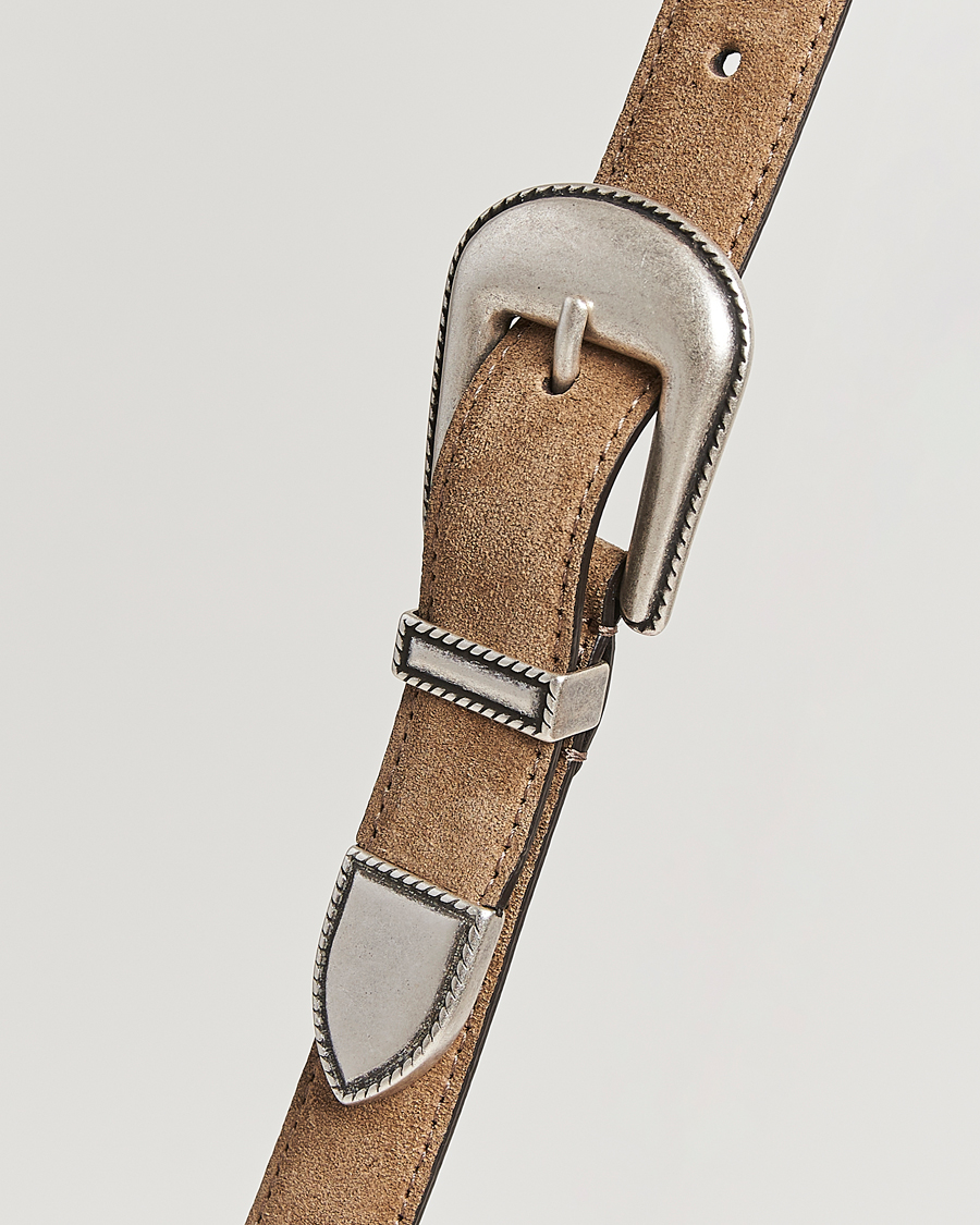 Anderson's Western Suede Belt 2,5 cm Taupe