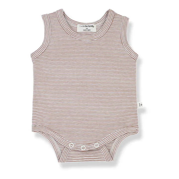 1+ in the family Body sans Manches Rayé Lilou | Marron