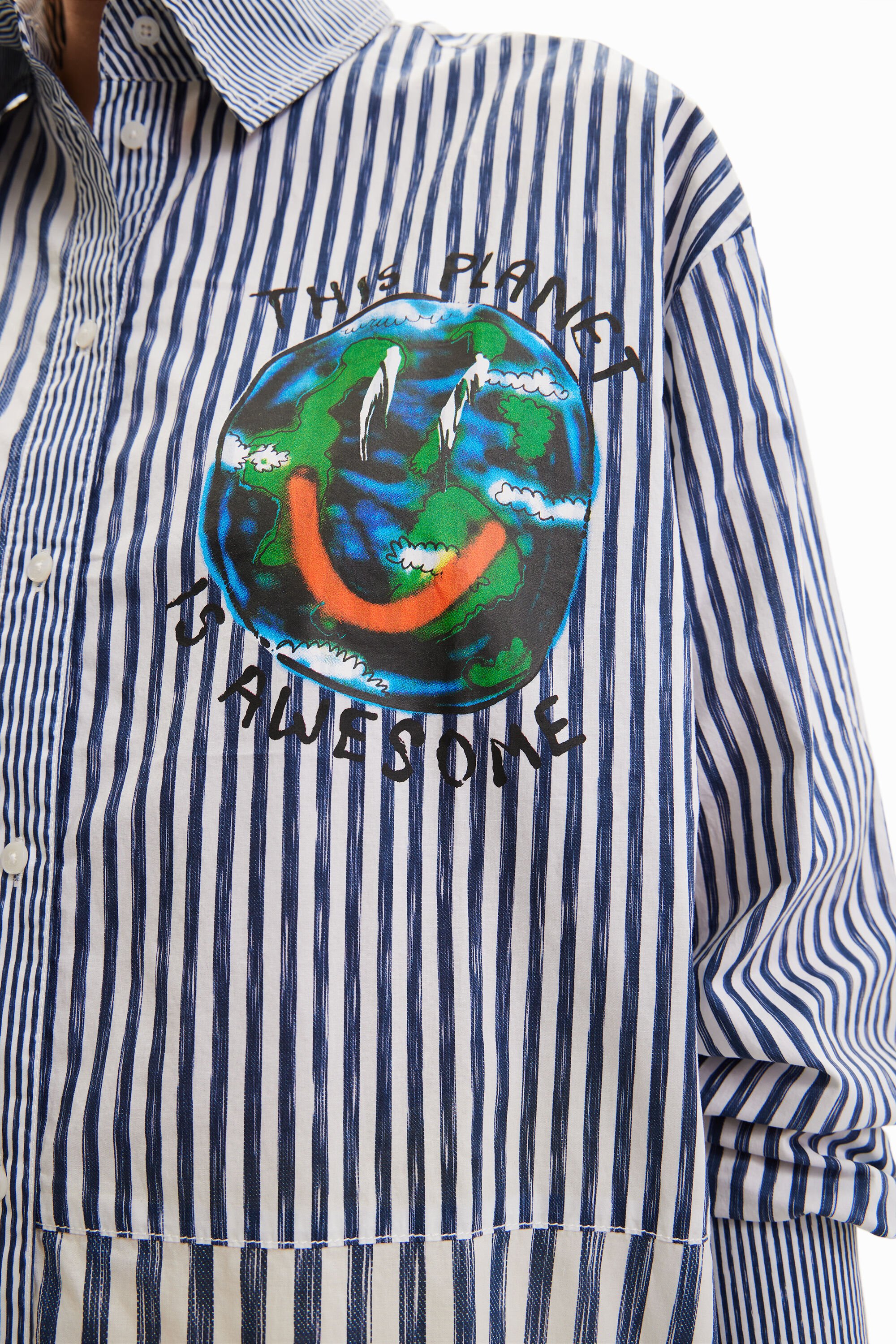 Chemise patchwork rayures illustration