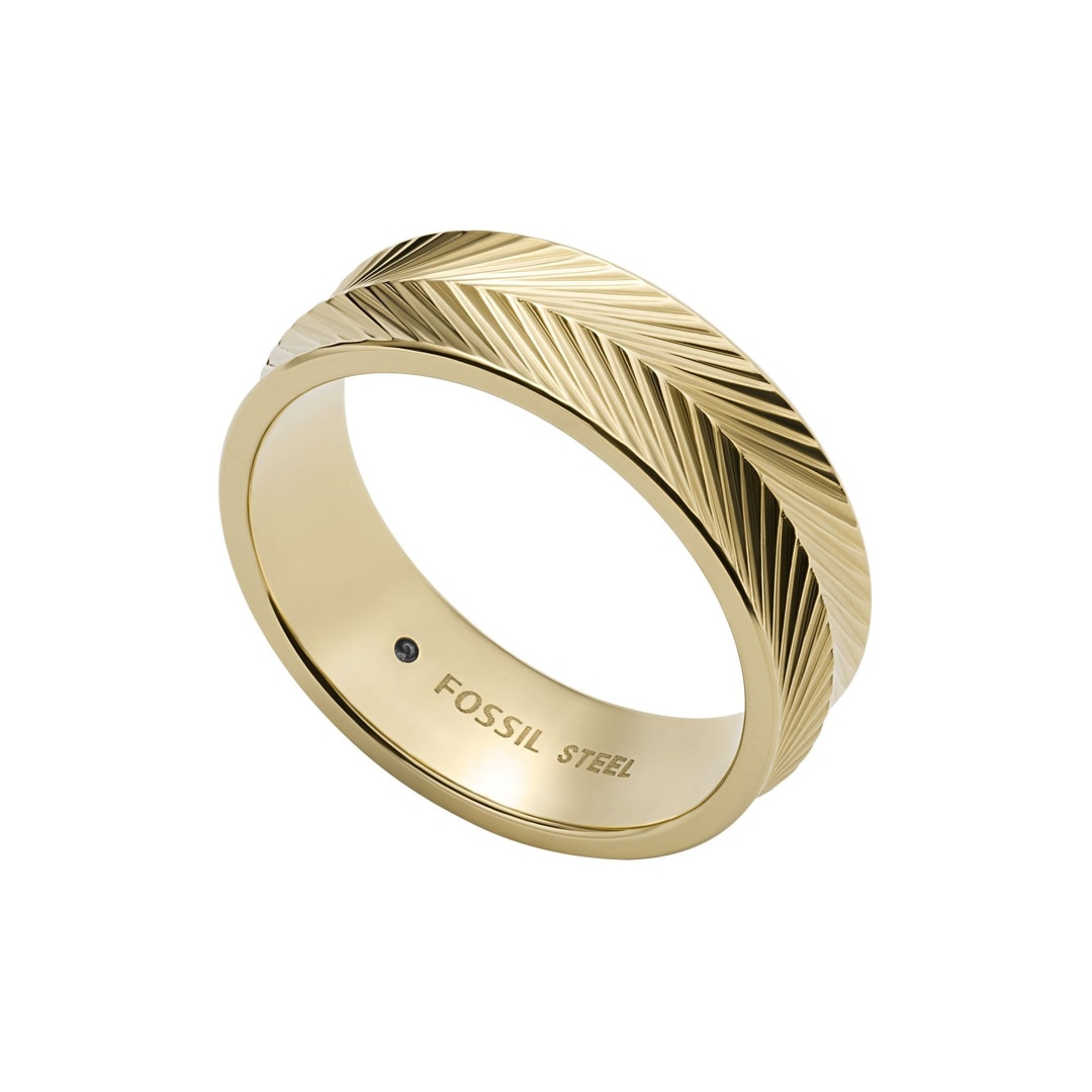 Fossil Damenring Linear texture