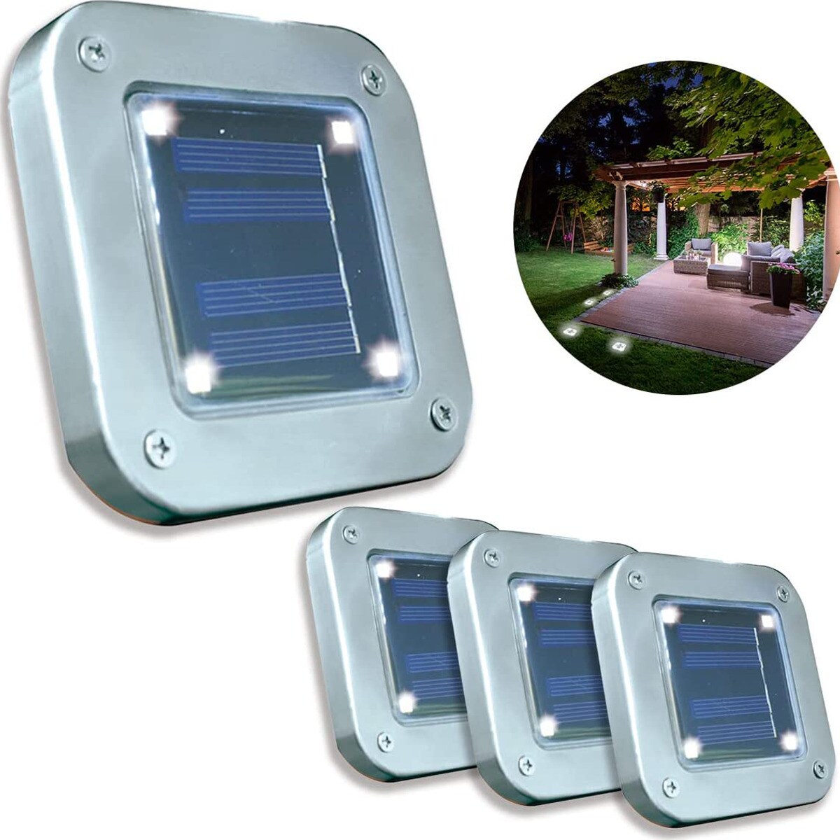Starlyf® Leistungsstarke Solar LED - Gartenstrahler 4 Stück Solar Lights