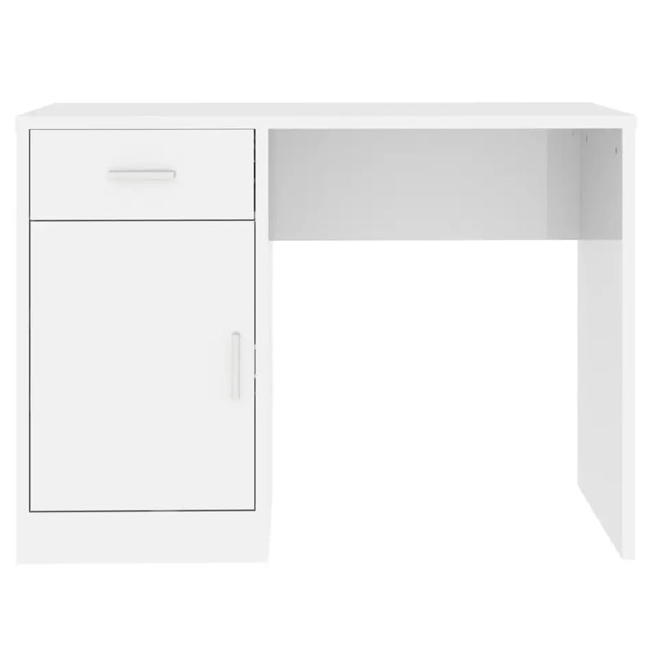 vidaXL - Bureau - Wit - Bewerkt hout