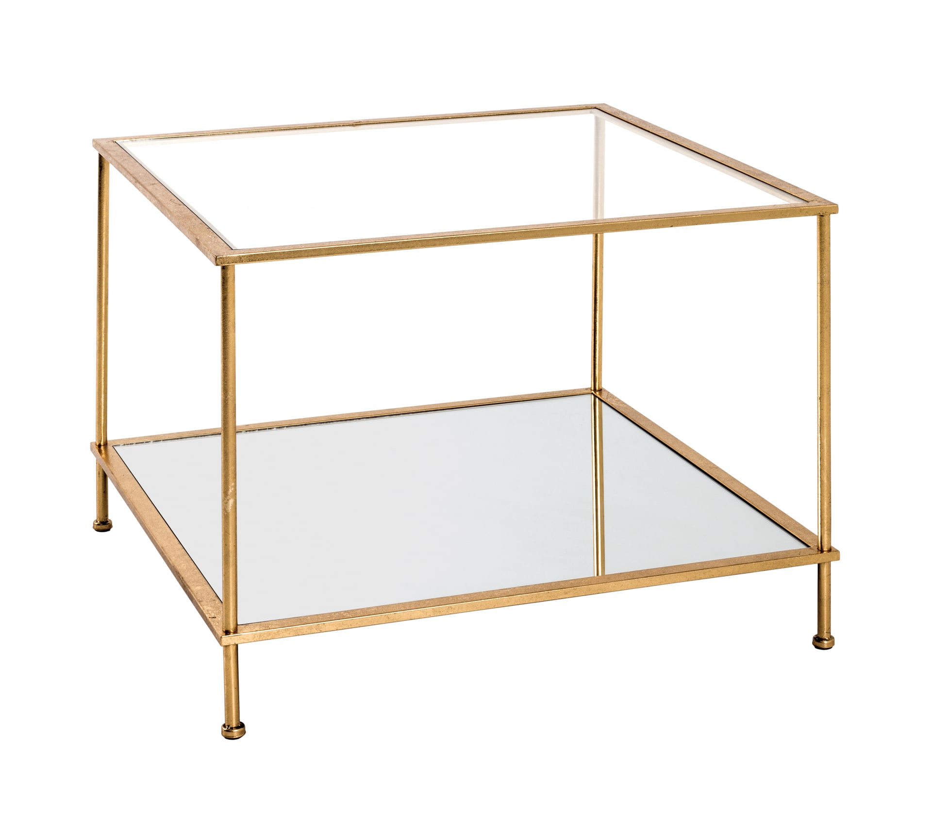Beistelltisch 60 x 60 cm Glas/goldfarbig