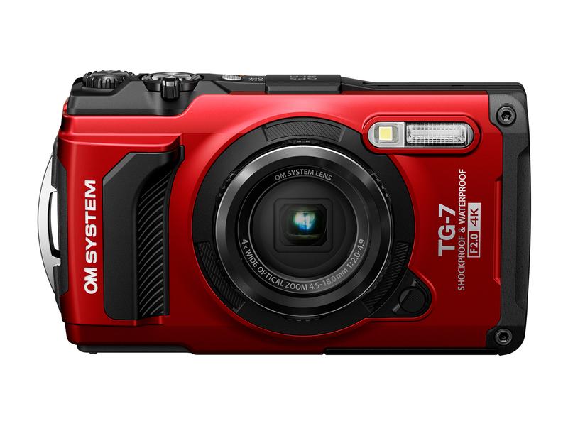 OM-System Fotokamera TG-7 Rot Entwickelt für Adrenalinjunkies, die schnelle Action unter extremen Bedingungen festhalten wollen