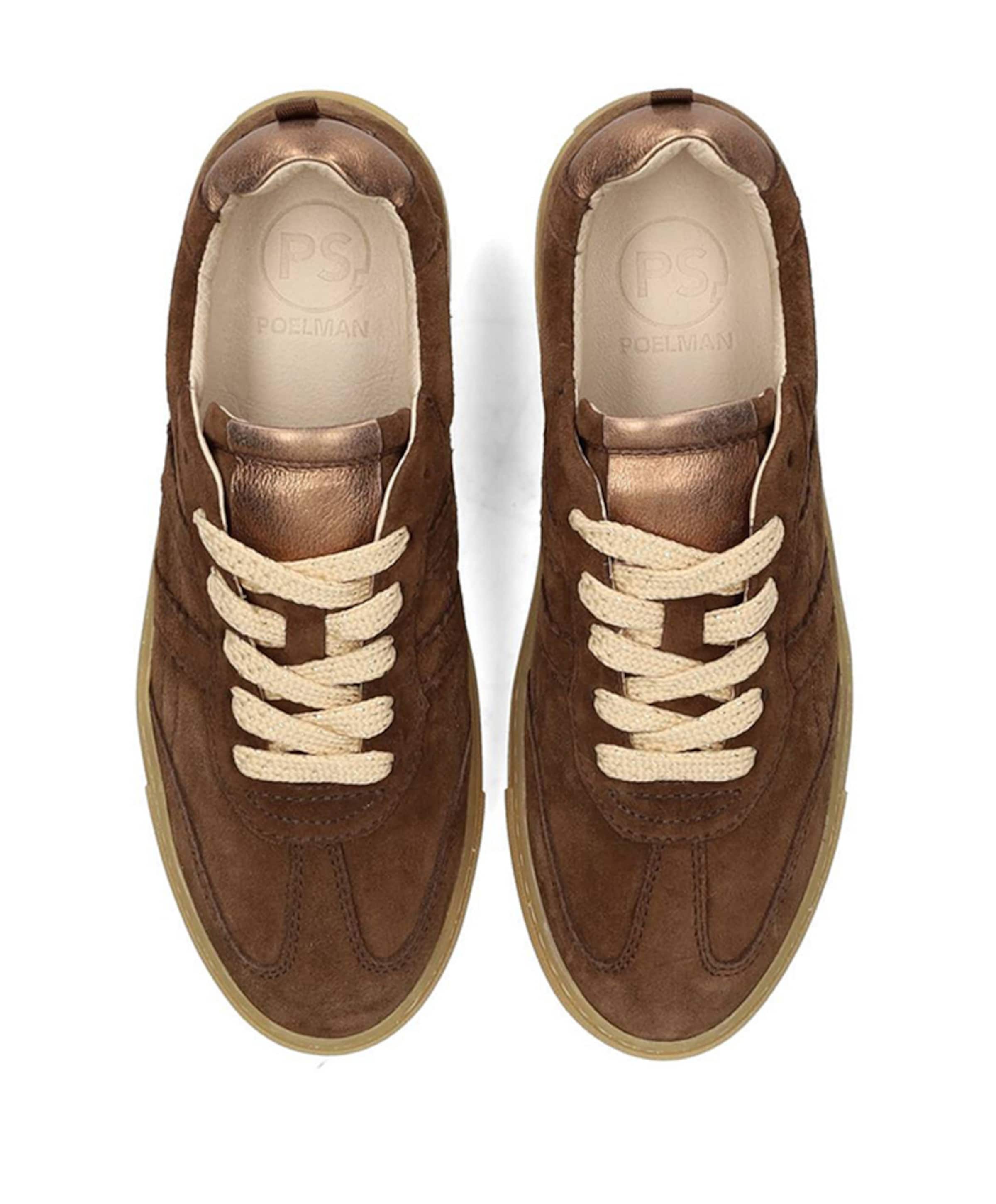 Poelman Silk dames sneakers bruin