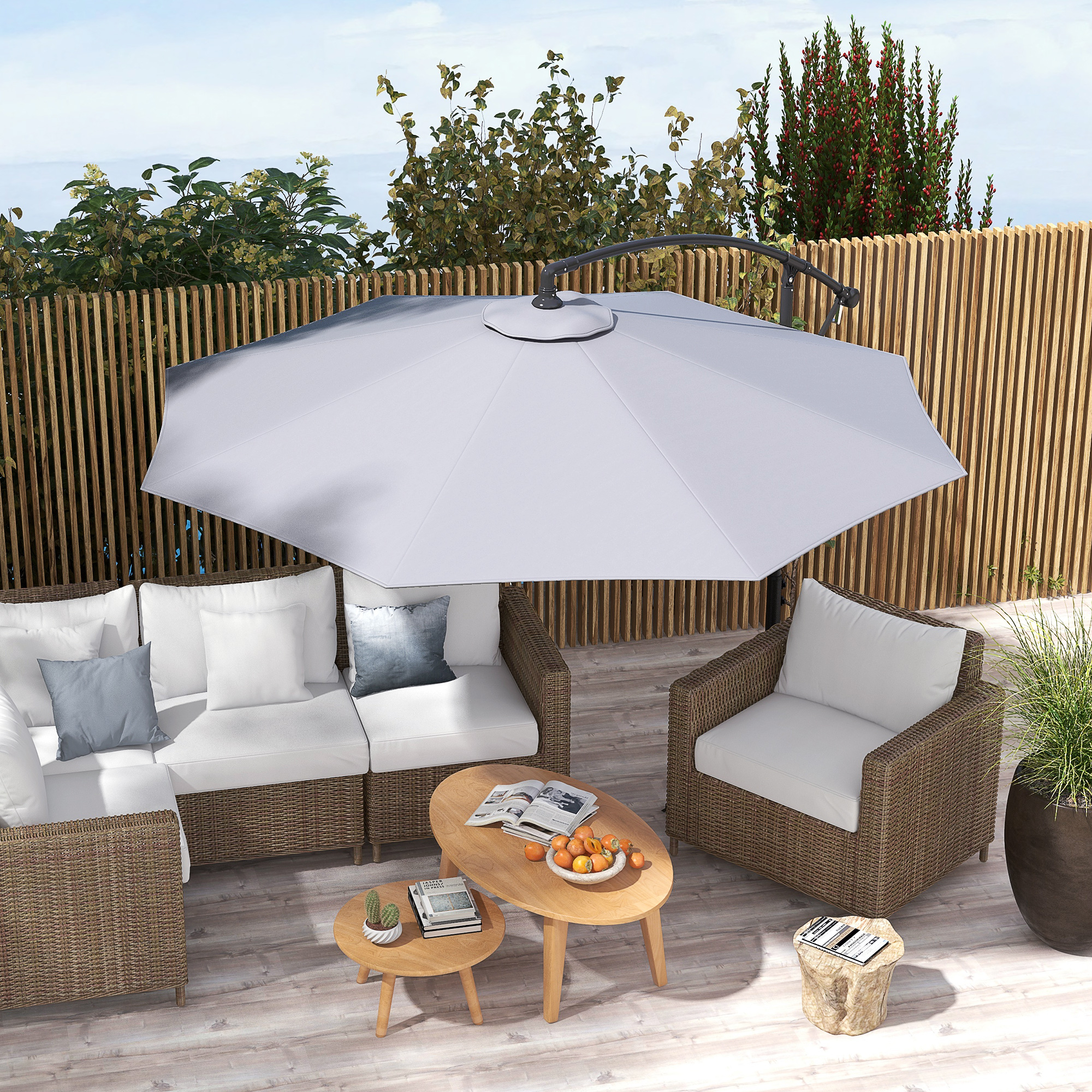 Cobertura de guarda-chuva Outsunny cinza