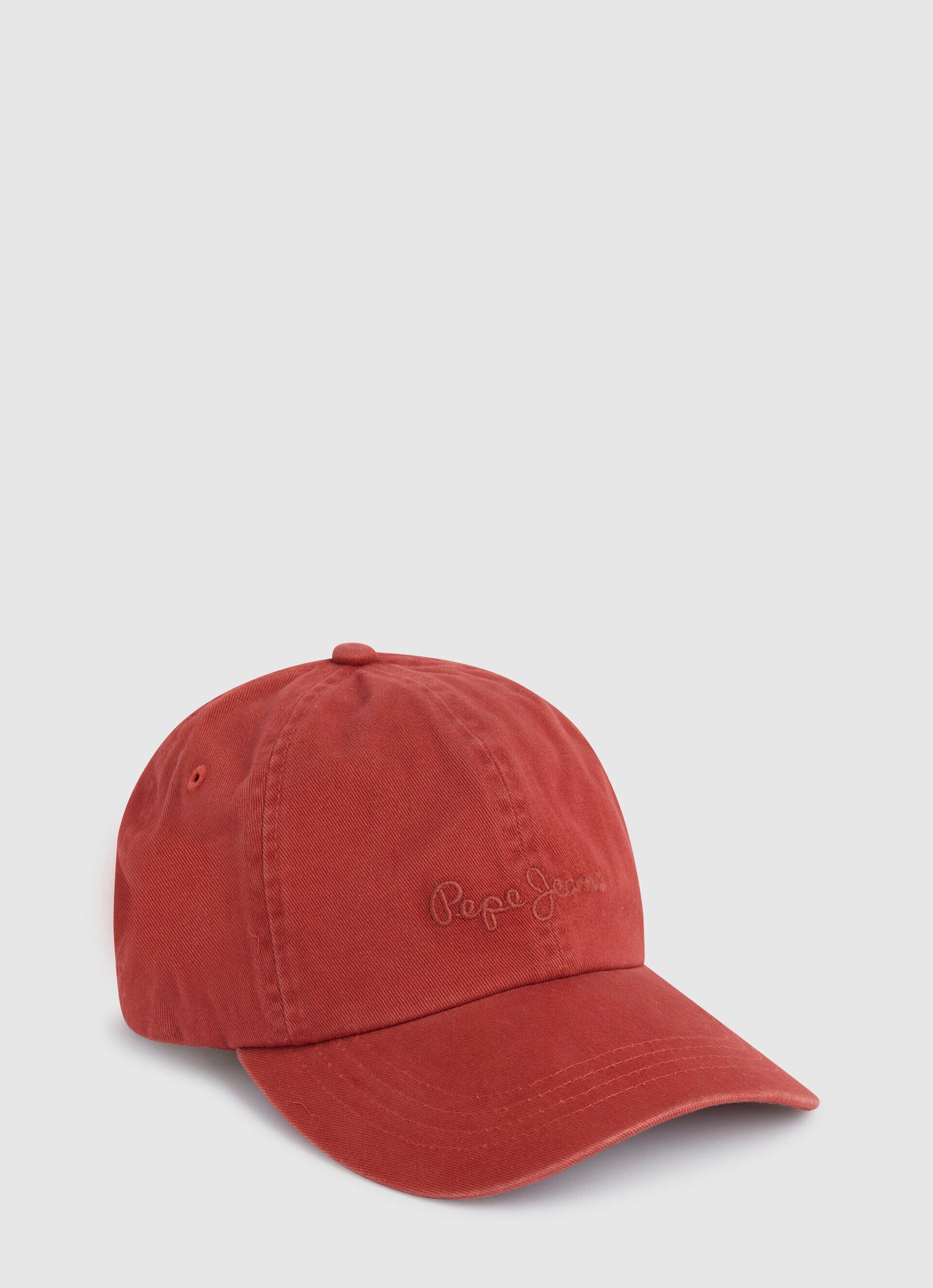 Boné básico com logo bordado - vermelho estúdio, tamanho único.