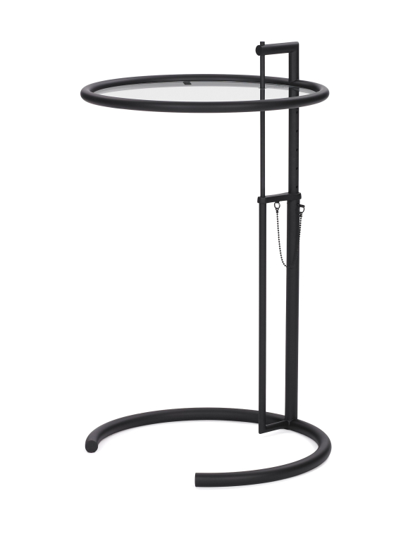 ClassiCon Adjustable Table E 1027 Black bijzettafel Ø52 helder glas