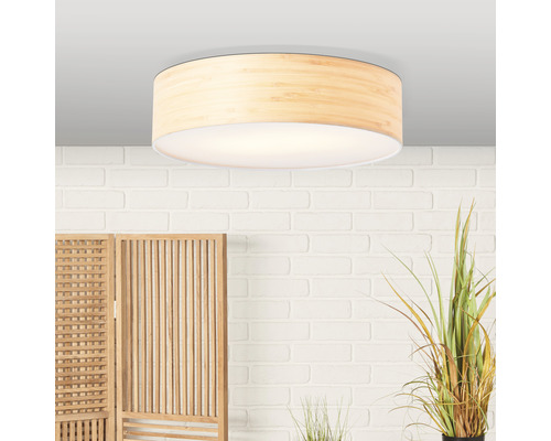 Plafondlamp, 2-lichts, Ø 38 cm, Romm, wit/bruin/naturel