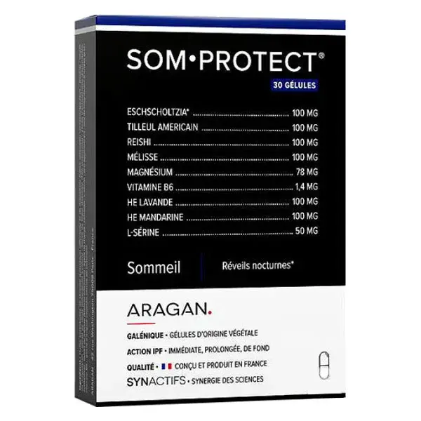Aragan - Synactifs - Somactifs® BIO - Sono - Erva-cidreira orgânica - 30 cápsulas