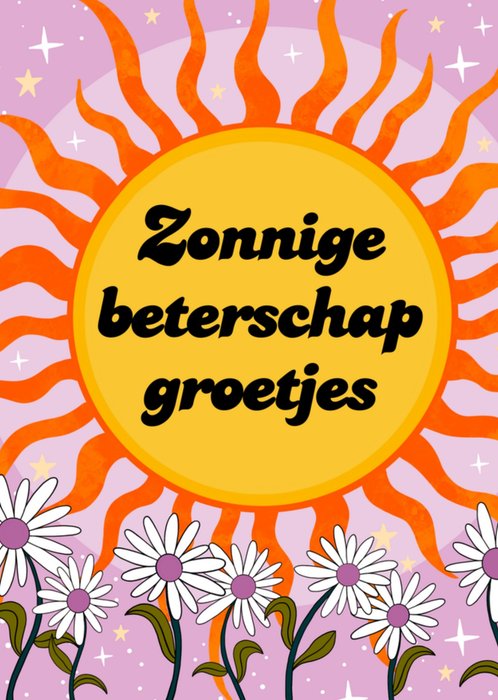Greetz | Beterschapskaart | Zon | Bloemen