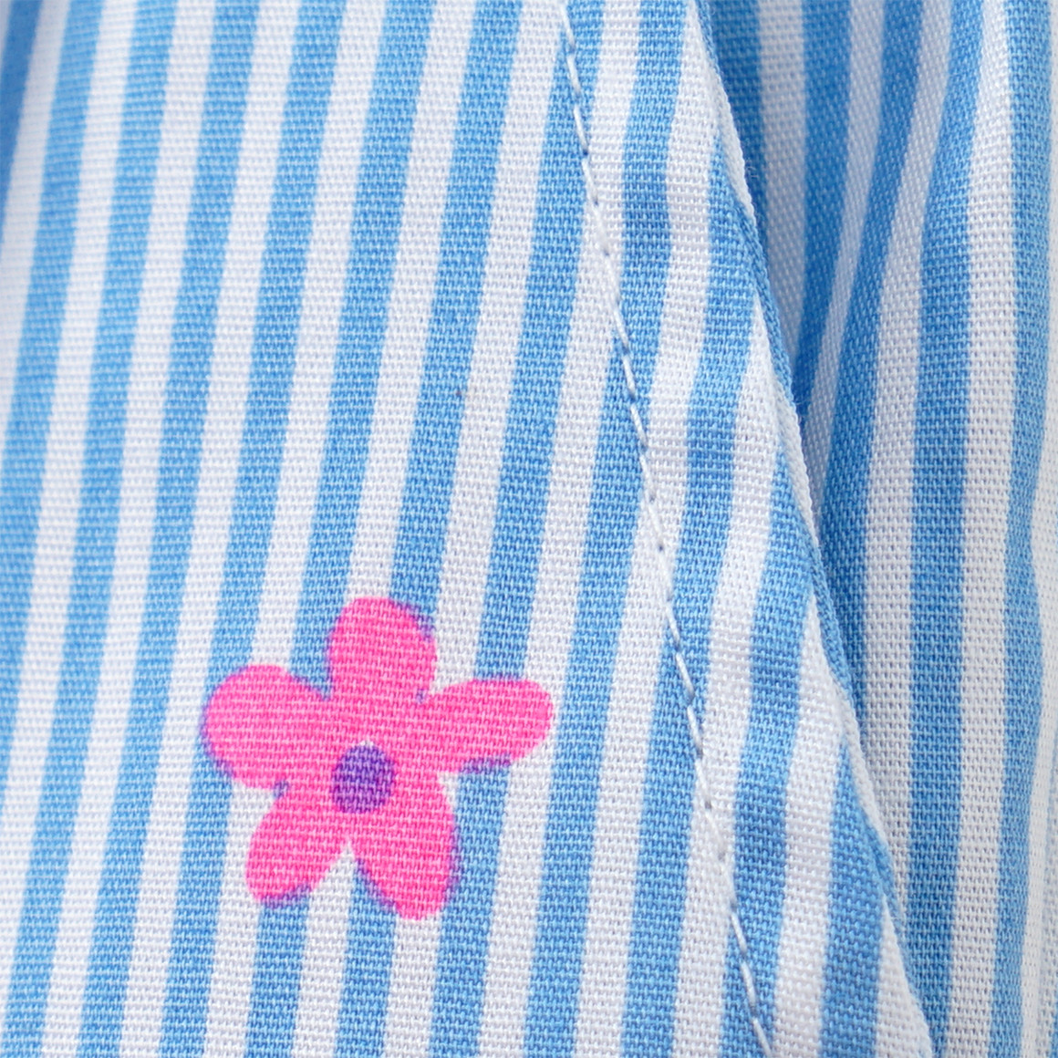 Mädchen Shorts mit Längsstreifen weiss / hellblau