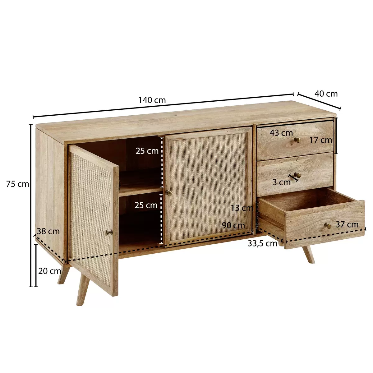 Sideboard Lorues Braun