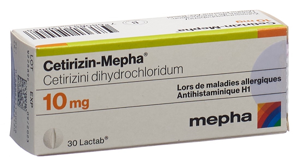 CETIRIZINE Mepha 10 mg<br>30 Stück, Blister, Filmtablette
