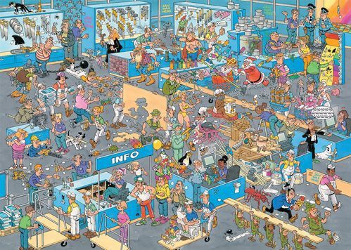 Jan van Haasteren - De Verbouwing & De Bouwmarkt - Legpuzzel - 2X1000 Stukjes