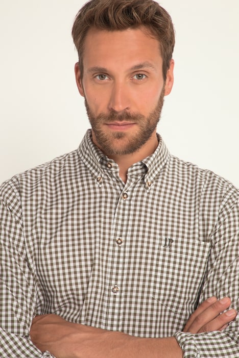 Karohemd, Trachten, Langarm, Buttondown-Kragen, Modern Fit, bis 8 XL