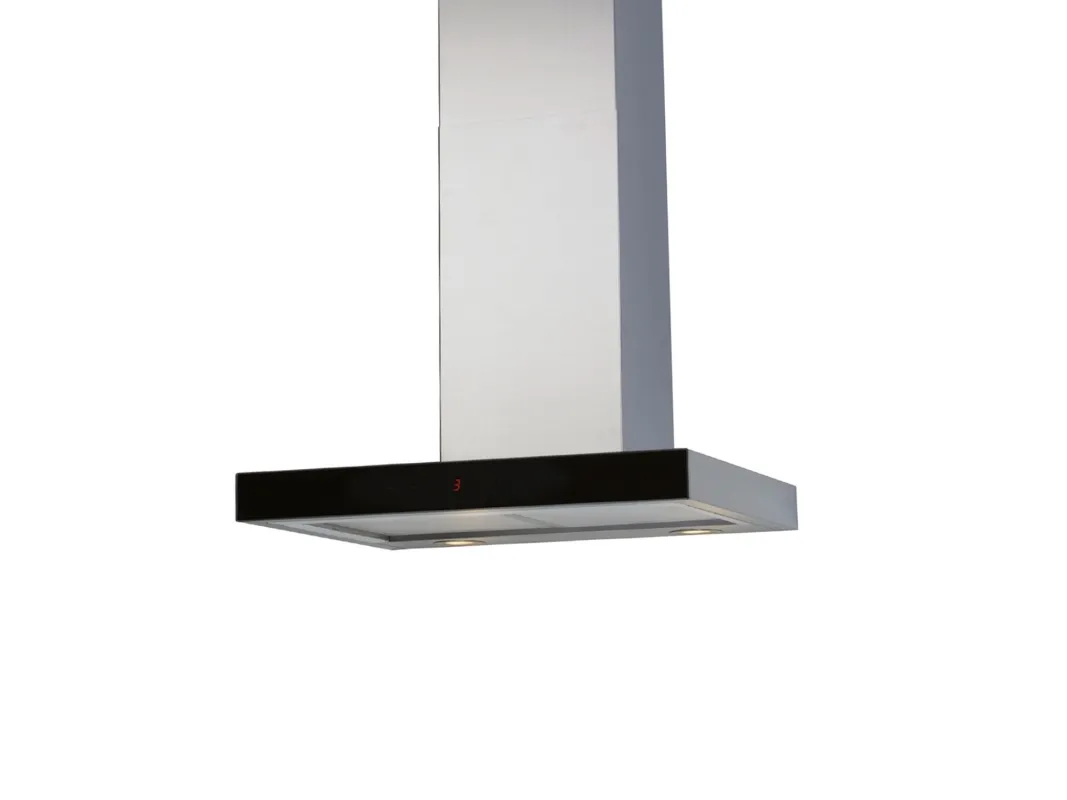 EICO Lucca P 60 ECO - Hætte - skorsten flad - bredde: 60 cm - dybde: 50.5 cm - udsugning & recirculation - med intern motor - rustfrit stål og sort glas