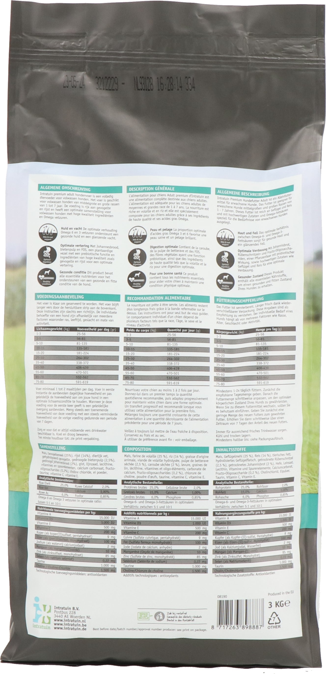Intratuin Premium hondenvoeding adult 3 kg