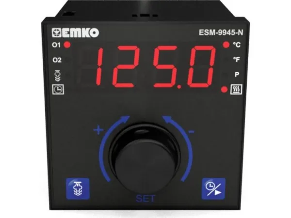 Emko ESM-9945-N.5.20.0.1/01.01/1.0.0.0 2-punkt, P, PI, PD, PID Temperaturregulator Pt100, J, K, R, S -200 til 1700 °C Relæ 7 A, Relæ 5 A (L x B x H) 96 x 96 x