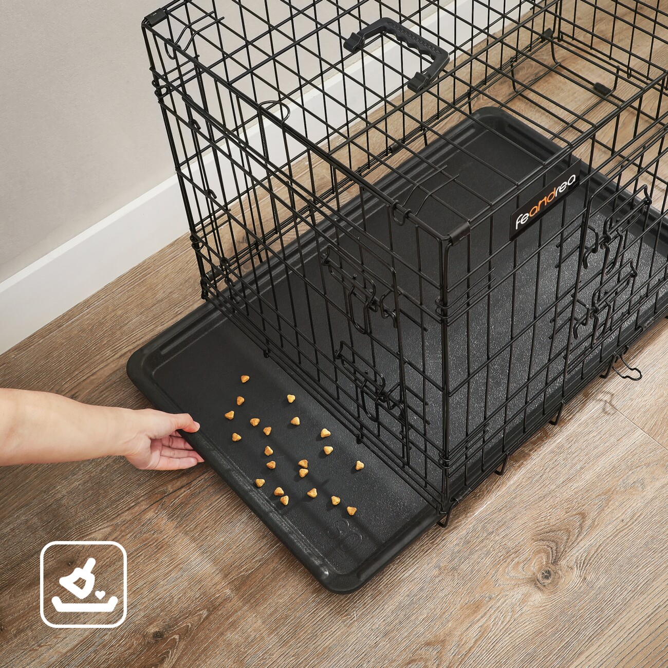 FEANDREA S-XXXL Hundekäfig mit 2 Türen 1,22 m, 74,5 cm, 80,5 cm
