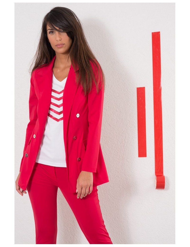 HBT VESTE BLAZER MARIA ESSENTIELS ROUGE HERO