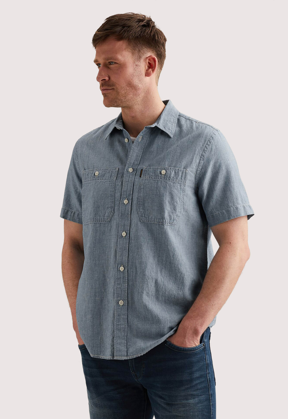 PME Legend PSIS2603271 Short Sleeve Shirt Ctn/Linen