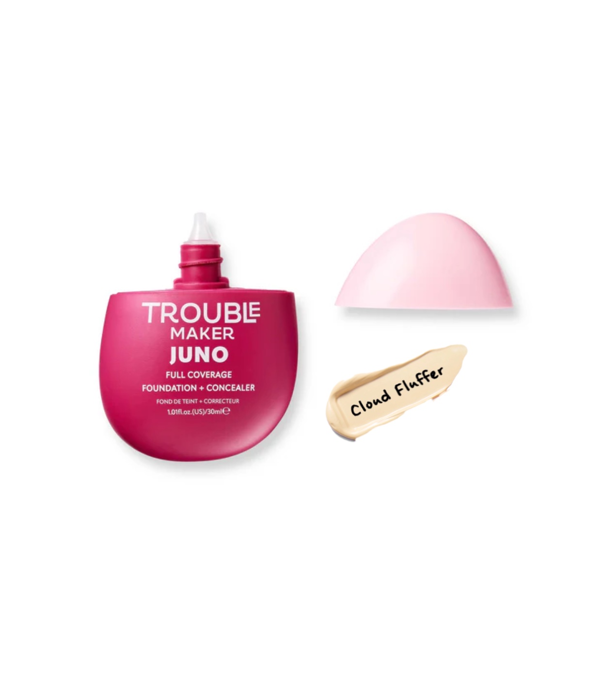Trouble Maker - Base de maquiagem com acabamento matte Juno Full Coverage - Cloud Fluffer