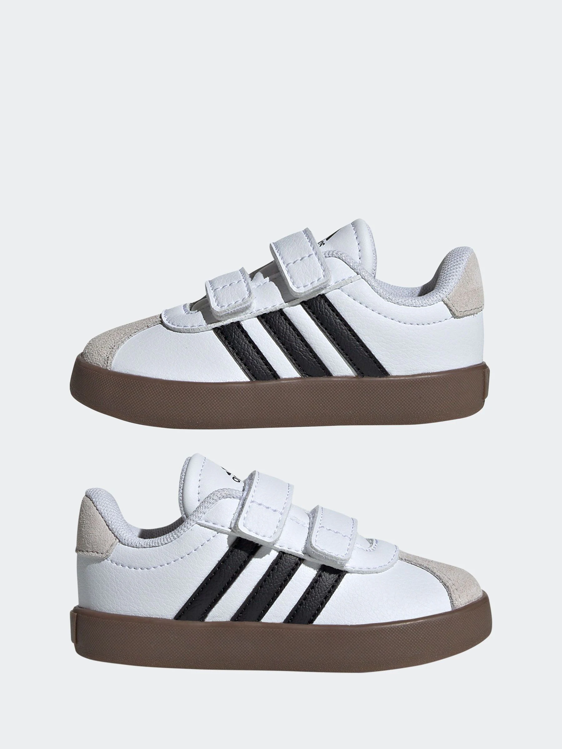 Wit/zwart - adidas Vl Court 3.0 Klittenbandsneakers voor zuigelingen