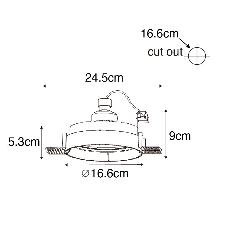 Moderne inbouwspot wit GU10 AR111 rond trimless - Oneon