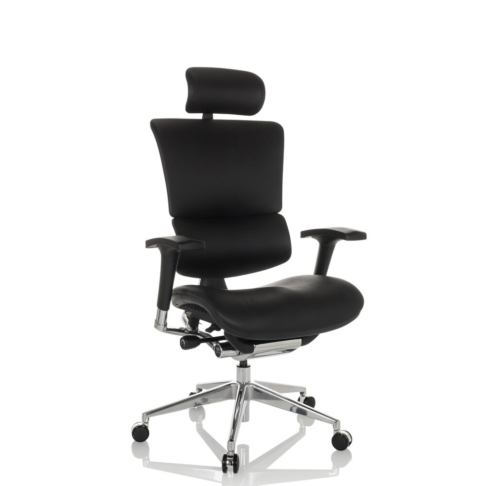 Luxus Chefsessel ERGO-U2 L Leder mit Armlehnen (höhenverstellbar) hjh OFFICE