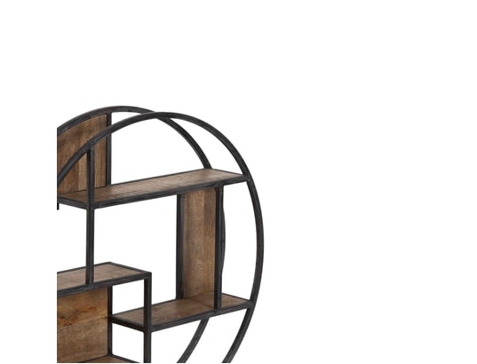 BOIS ET CHIFFONS CONCEPT - Etagère ronde en bois et métal - mango stockholm