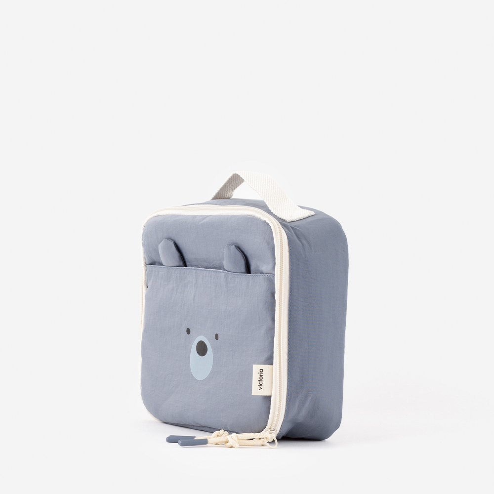 Bolsa térmica V. Things em nylon acolchoado com fecho de zíper e alça superior.