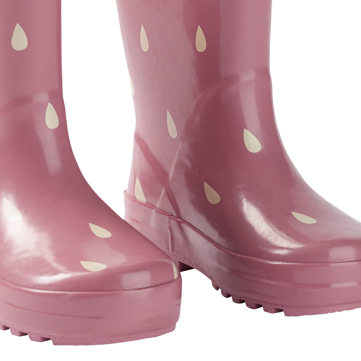 Baby Gummistiefel mit Regentropfen-Print rosa